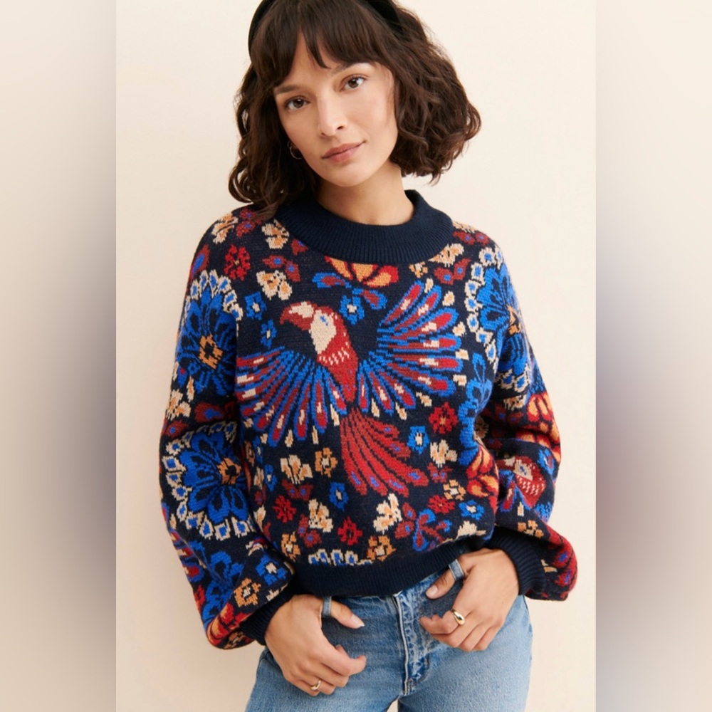 Farm Rio Pineapple Flowers Sweater